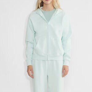 Aritzia Cozy Sweatfleece Perfect Zip Hoodie in Mint Blue, Size XS, New with Tag